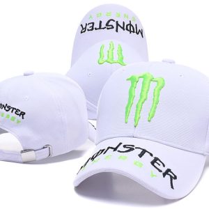 Бейсболка кепка чоловіча білого кольору з логотипом Monster Energy