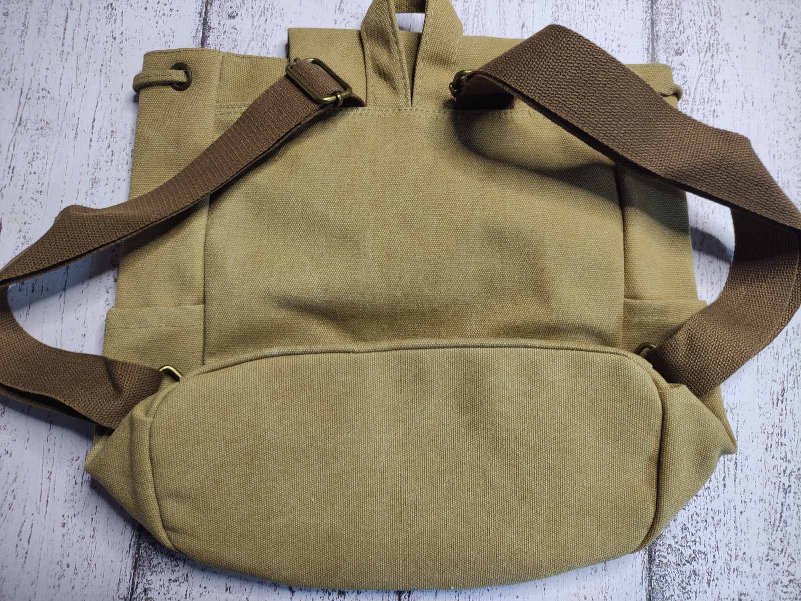 Рюкзак міський брезент зносостійкий коричневого кольору 15л 8605