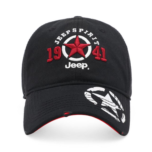 Бейсболка кепка чоловіча чорного кольору з логотипом Jeep Spirit 1941